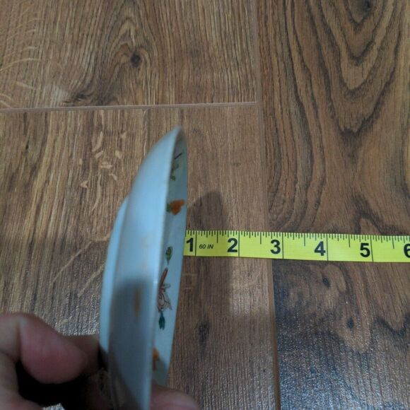 Antique Chinese Porcelain 5" Trinket Dish Ching Manchu Dynasty Vintage Floral - Picture 7 of 7